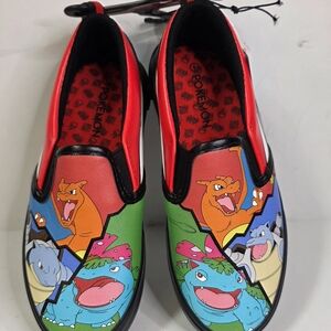 Pokemon Kids Slip-On Shoes - Red and Green
